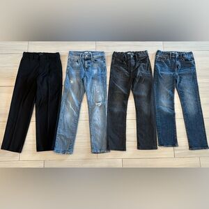 Boy’s Size 10 Pant Bundle - 3 Pair of Slim Jeans & 1 pair of black dress pants